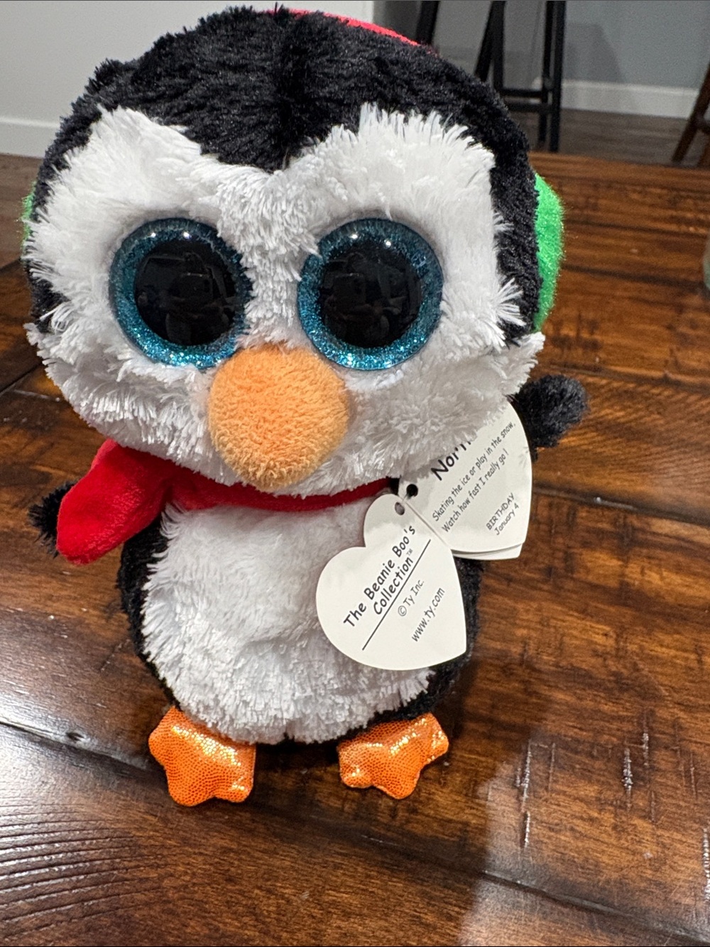 Ty Beanie Boo Penguin Plush - Black, White, Orange, Blue, Red, Green
